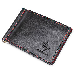 Кожаный зажим для денег унисекс GRANDE PELLE 11541 Черный