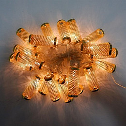 Гирлянда цилиндр сетка SEZ Золото LED 2 м Теплый белый (MR34988)