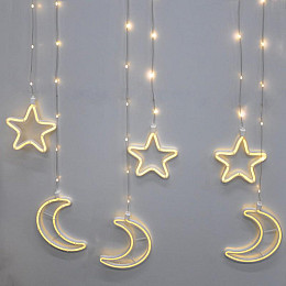 Гирлянда-бахрома Matrix Moon/Stars Copper Parts 9WW-1 2,5 м Белый теплый (НФ-00005707)