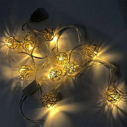 Гирлянда-нить Matrix String-Lights Metal Ball 10WW-1 2 м Белый теплый (НФ-00005701)