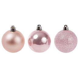 Набор пластиковых новогодних шаров Flora 6 шт. D-6 см (11662)