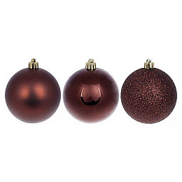 Набор пластиковых новогодних шаров Flora 12 шт. D-8 см (12448)