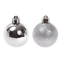 Набор пластиковых новогодних шаров Flora 12 шт. D-4 см (12034)