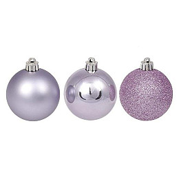 Набор пластиковых новогодних шаров Flora 6 шт. D-6 см (12044)