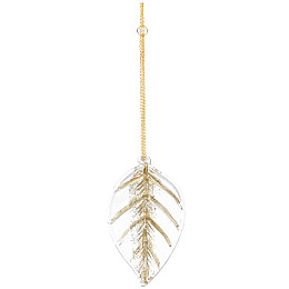 Елочное украшение BonaDi Листик Прозрачный (854-345)