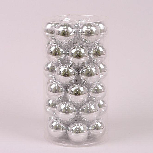 Шарики стеклянные Flora D-3,8 см. 36 шт.(44609)