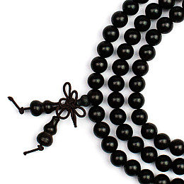 Чётки 108 бусин Ручная Работа Эбеновое дерево Diospyros 46х0,8х0,8 см Черный (21688)