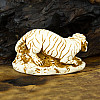 Статуэтка Нэцкэ Тигр Netsuke Гипс 7,6x4.3x3.8 см Бежевый (00749)