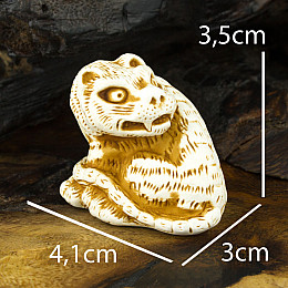 Статуэтка Нэцкэ Тигр Netsuke Гипс 4.1x3.5x3 см Бежевый (00748)