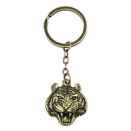 Брелок Тигр Netsuke Металл Объемное изображение 8х2.4х0.2 см Бронзовый (26927)