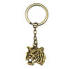 Брелок Тигр Netsuke Металл Плоское изображение 8х2.4х0.2 см Бронзовый (26926)