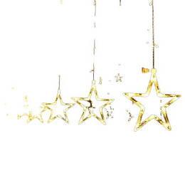 Гирлянда штора Звезды Mine прозрачный шнур 3х1.5м Синий (hub_f3hx1c)