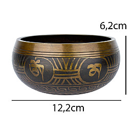 Поющая чаша Тибетская Singing bronze 12,2/12,2/6,2 см Темный Бронзовый (26603)