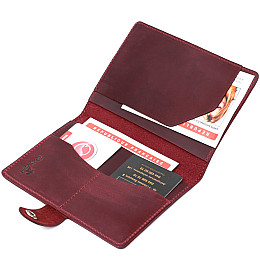 Обложка на документы из натуральной кожи Shvigel 16520 Бордовый