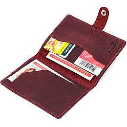 Обложка на документы из натуральной кожи Shvigel 16520 Бордовый