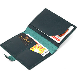 Обложка на документы из натуральной кожи Shvigel 16527 Зеленый