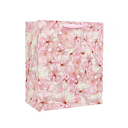 Подарочный пакет Lesko PPW PAPER ZD025 Flowers Big 290х250х125 Розовый (8585-31731)