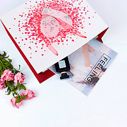 Подарочный пакет Lesko PPW PAPER ZD010-2 Love Big 245х290х125 Бело-красный (8588-31727)