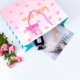 Подарочный пакет Lesko PPW PAPER ZD010-1 Love You Big 245х290х125 Розовый (8589-31726)