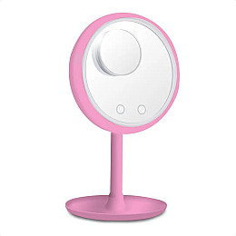 Зеркало с подсветкой и вентилятором Beauty Breeze Mirror 22х16х2см Розовый