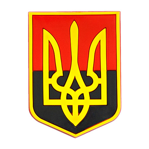 Магнит Резиновый Magnet Трезубец Герб Украины 5,5x4,1x0,3 см Черно-красный (19402)