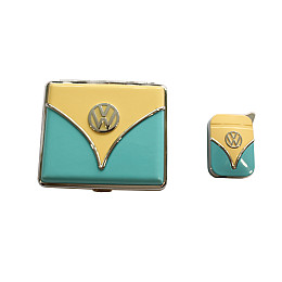 Набор портсигар и газовая зажигалка Licences VW Giftset Lighter&Cigarette Case Желто-голубой (40610066YEBLU)