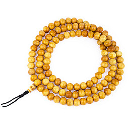 Чётки тибетские из кости яка 108 бусин Диаметр 12 мм Цвет слоновой кости (14586)