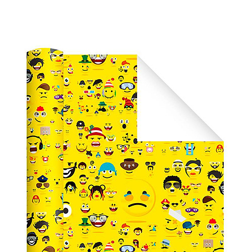 Бумага упаковочная Lesko PZ060-1 PPW PAPER Эмодзи 50*70 см Желтый (8580-31778)