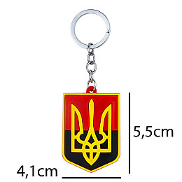 Брелок на ключи Magnet резиновый Герб Украины Трезубец 5,5x4,1x0,3 см Черно-красный (19411)