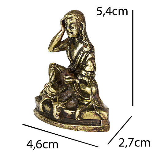 Статуя HandiCraft Миларепы Древний тибетский античный стиль 5,4 см Бронзовый (26789)