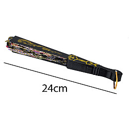 Веер-плие складной Gola Цветы Ткань Пластик 24 см Черный (23459)