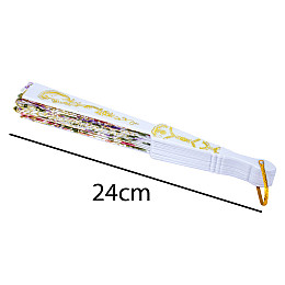 Веер-плие складной Gola Цветы Ткань Пластик 24 см Белый (27125)