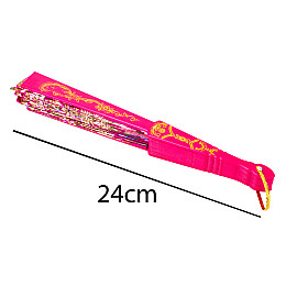 Веер-плие складной Gola Цветы Ткань Пластик 24 см Малиновый (27127)