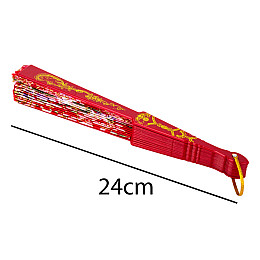 Веер-плие складной Gola Цветы Ткань Пластик 24 см Красный (27126)