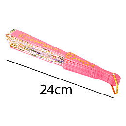 Веер-плие складной Gola Цветы Ткань Пластик 24 см Розовый (27128)