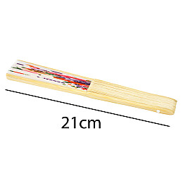 Веер-плие Gola Складной Шелковый Бамбук Цветы 21 см Белый (23461)