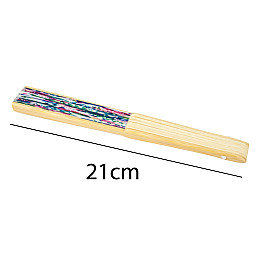 Веер-плие Gola Складной Шелковый Бамбук Цветы 21 см Белый фон цветы (23462)