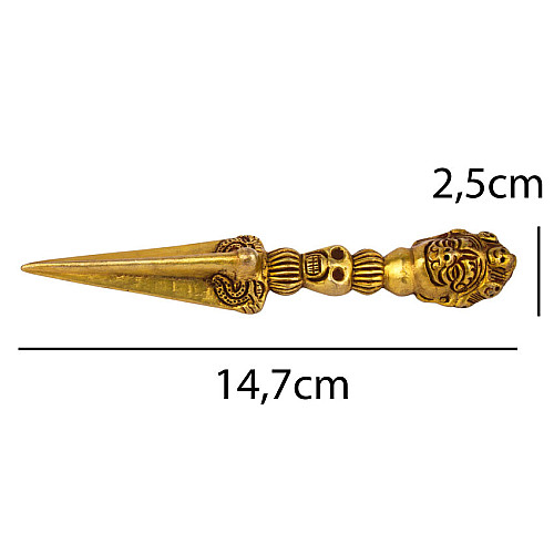 Статуэтка HandiCraft Кила Махакалы (тиб. Пхурба) + держатель Бронза с позолотой 15 см (26391)
