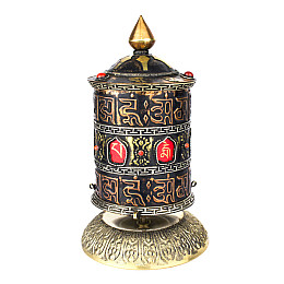 Молитвенный барабан HandiCraft Мани. Медь чеканка инкрустация камнями 17 см (26848)