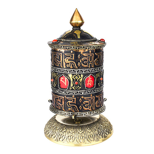 Молитвенный барабан HandiCraft Мани. Медь чеканка инкрустация камнями 17 см (26848)