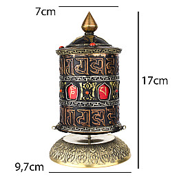 Молитвенный барабан HandiCraft Мани. Медь чеканка инкрустация камнями 17 см (26848)