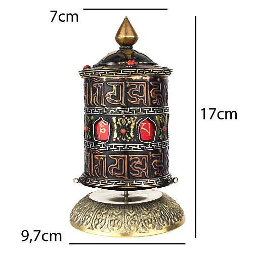 Молитвенный барабан HandiCraft Мани. Медь чеканка инкрустация камнями 17 см (26848)