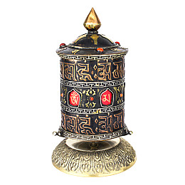 Молитвенный барабан HandiCraft Мани. Медь чеканка инкрустация камнями 17 см (26848)