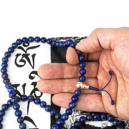 Четки из натурального камня Swayambhu ST Лазурит 108 бусин 8 мм серебро (27158)