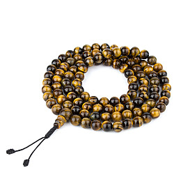 Четки из натурального камня Swayambhu ST Тигровый глаз 108 бусин 8.4 мм (27162)