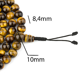 Четки из натурального камня Swayambhu ST Тигровый глаз 108 бусин 8.4 мм (27162)
