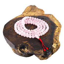 Четки из натурального камня Swayambhu ST Розовый кварц 108 бусин 8.5 мм (27163)