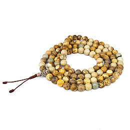 Четки из песчаной пейзажной яшмы HandiCraft 108 бусин 8.7 мм (27165)