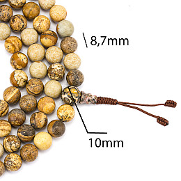 Четки из песчаной пейзажной яшмы HandiCraft 108 бусин 8.7 мм (27165)