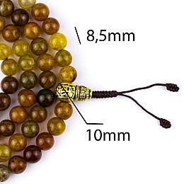 Четки из  натурального камня Swayambhu ST Золотой кварц 108 бусин 8.5 мм медь (27172)